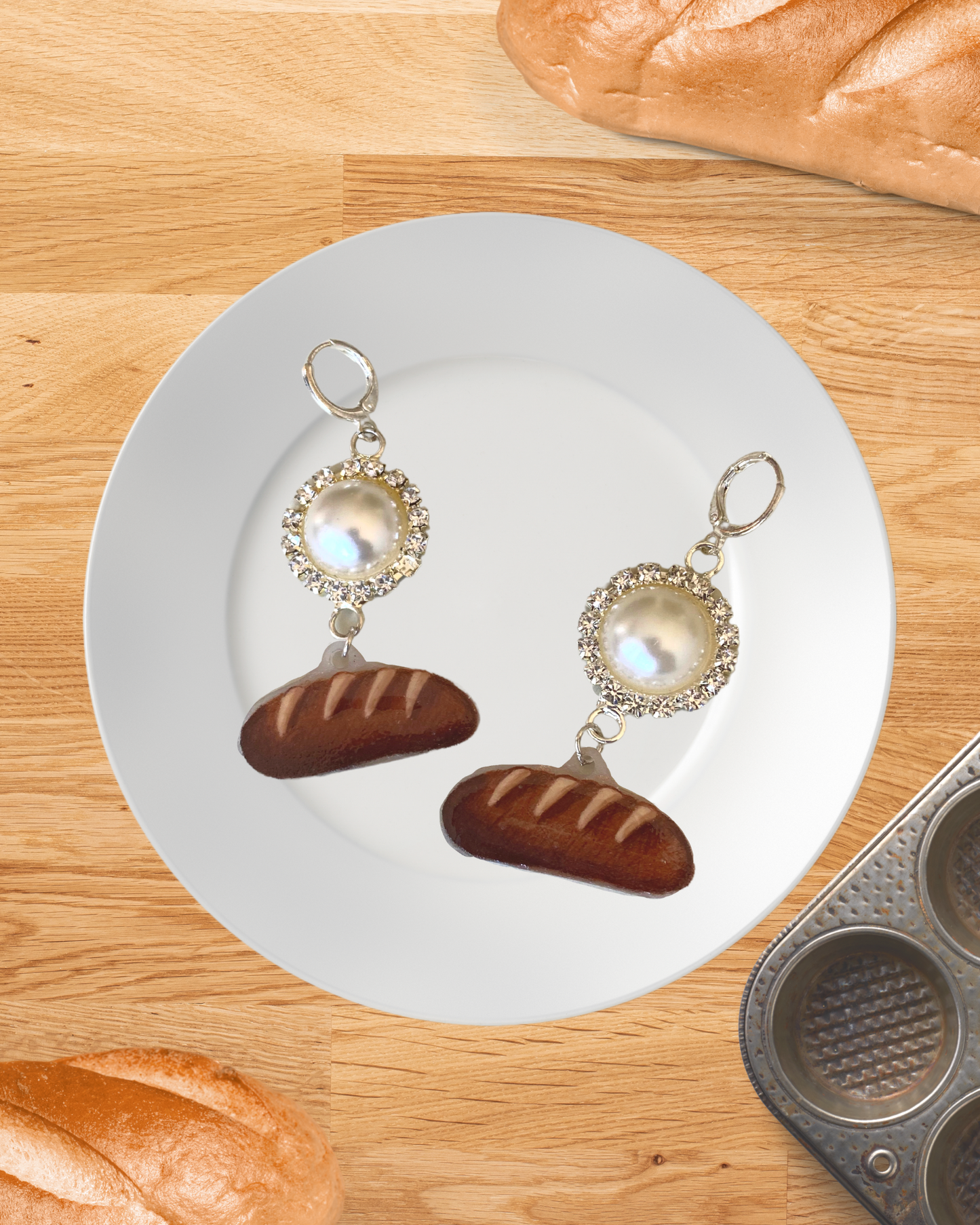 fancy baguette earrings