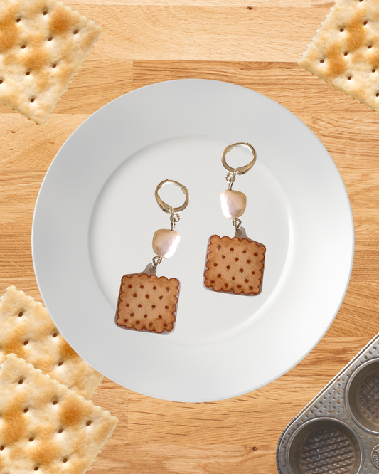 saltine pearl cracker earrings