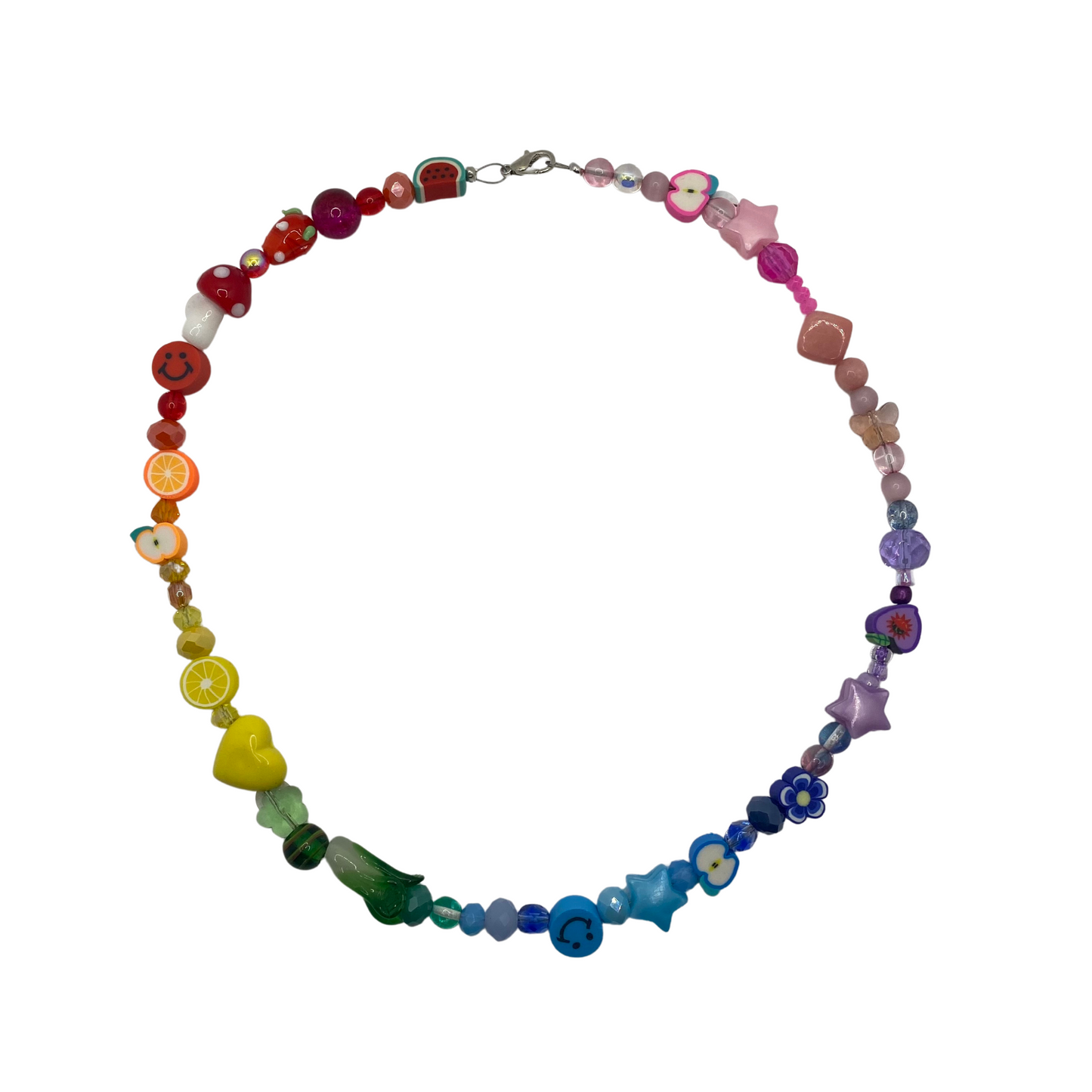 rainbow beaded choker