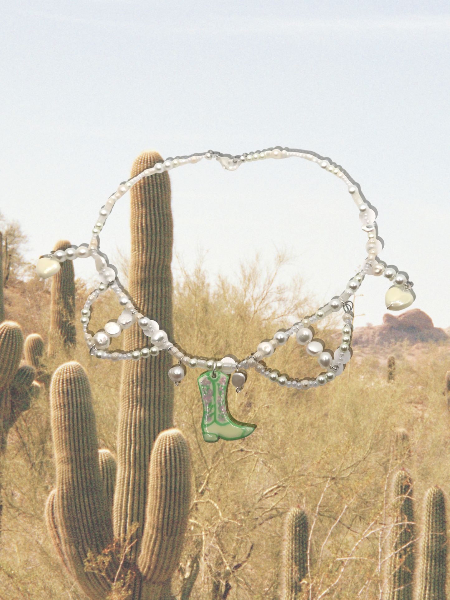 fancy green boot choker